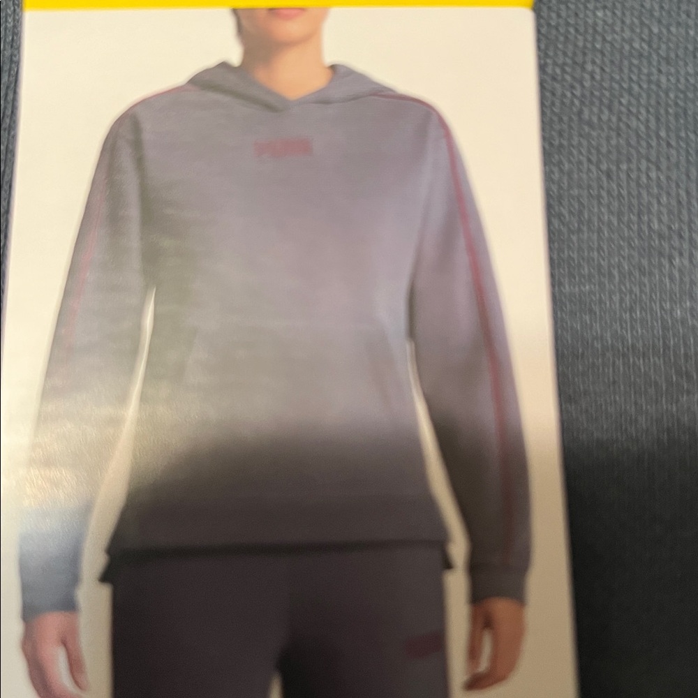 Puma grey Hoodie with Red Accents